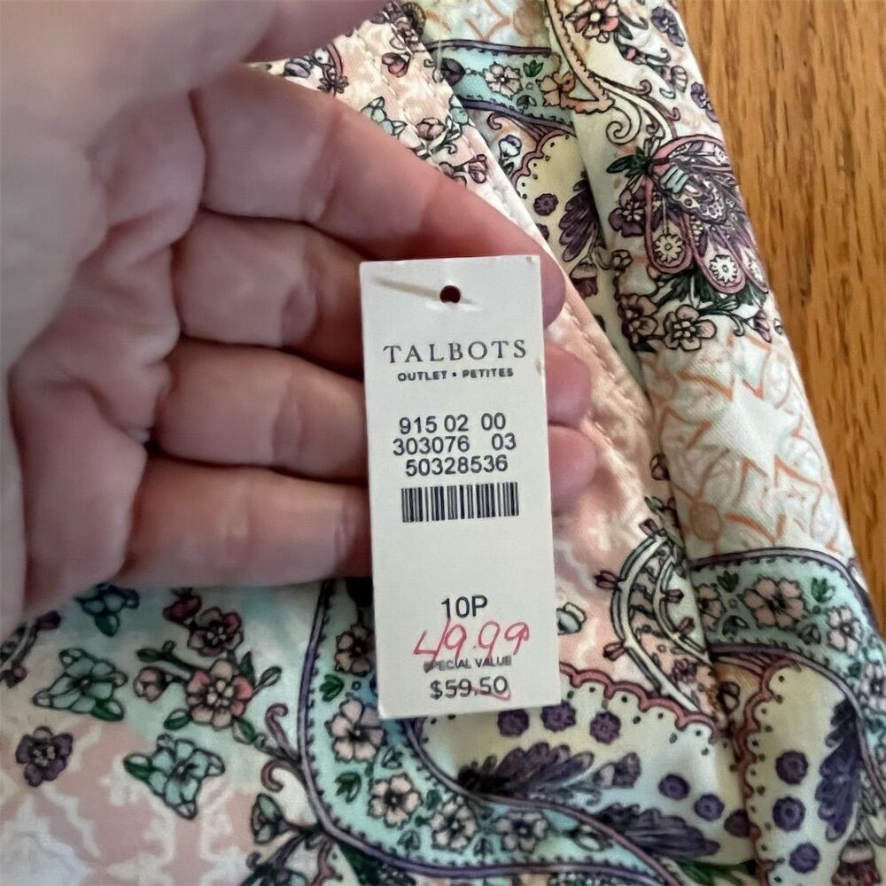 Talbots Petite Paisley A-Line Skirt Size 10P Multicolor Knee Length - Picture 2 of 6